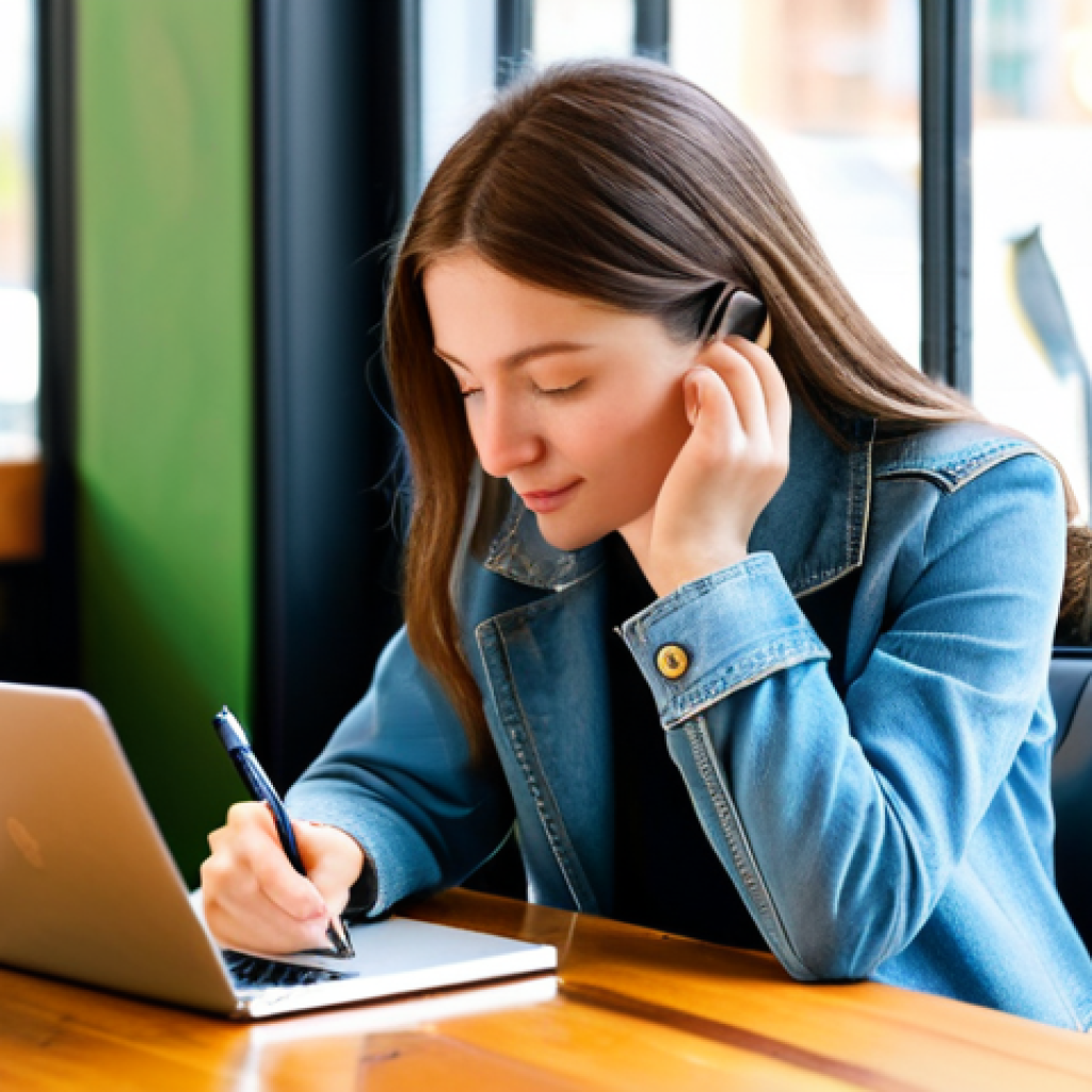 Digital Detox - Woman in a Cafe**
"A young woman in a stylish, fully clothed casual outfit, sitting at a cafe table with a notebook and pen. A steaming cup of coffee sits beside her. Her smartphone is placed face down, untouched. The cafe is bright and airy with natural light. Focus on her relaxed and content expression. Safe for work. Appropriate content. Fully clothed. Professional. Perfect anatomy, correct proportions, well-formed hands, natural pose. High quality. family-friendly."
**