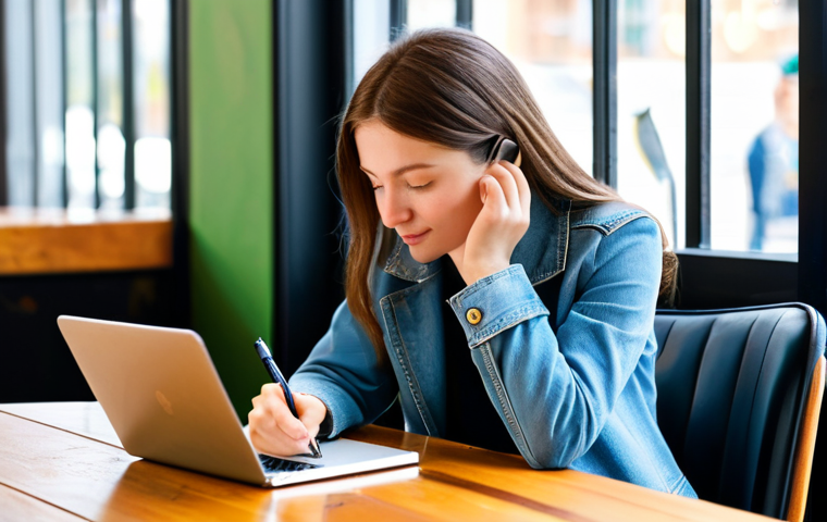 Digital Detox - Woman in a Cafe**

"A young woman in a stylish, fully clothed casual outfit, sitting at a cafe table with a notebook and pen. A steaming cup of coffee sits beside her. Her smartphone is placed face down, untouched. The cafe is bright and airy with natural light. Focus on her relaxed and content expression. Safe for work. Appropriate content. Fully clothed. Professional. Perfect anatomy, correct proportions, well-formed hands, natural pose. High quality. family-friendly."

**