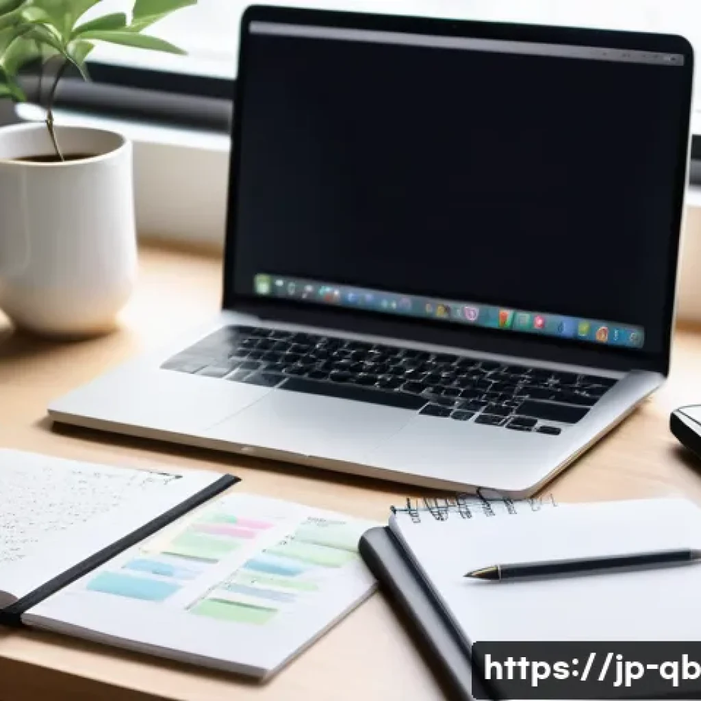정보 다이어트법과 개인 브랜드 관리 - A modern Japanese office workspace featuring a young professional woman organizing digital and paper...