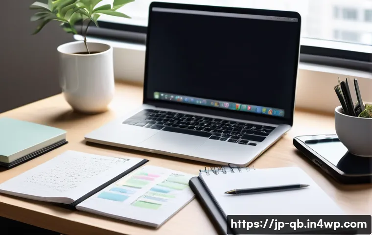 정보 다이어트법과 개인 브랜드 관리 - A modern Japanese office workspace featuring a young professional woman organizing digital and paper...