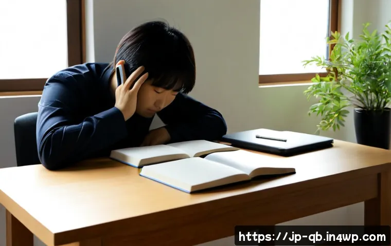 정보 다이어트법과 자아 성장 - Photorealistic calm morning workspace, a thoughtful Japanese adult placing a smartphone face down be...